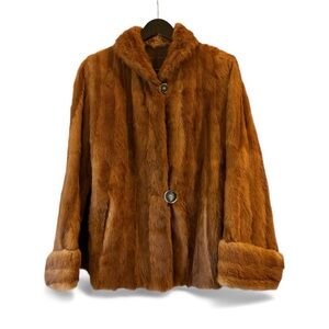 Vintage 1960s Mink Fur Coat – Chestnut Brown-Mid length-M/L